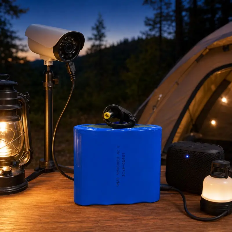 Paquete de baterías recargables de 3,7V 10000mAh que alimenta cámara, altavoz y accesorios de camping para exteriores