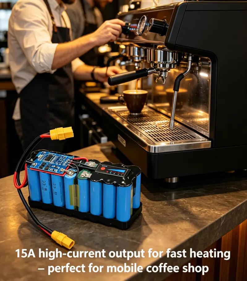 Solución personalizada de batería de iones de litio de 14,8V para cafeteras portátiles