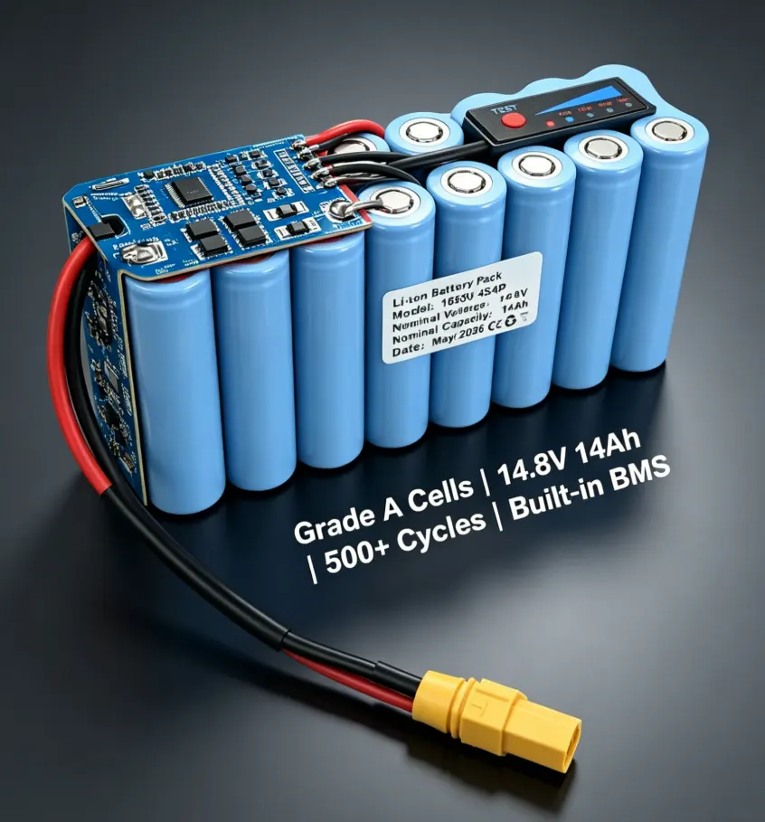 Paquete de baterías de iones de litio 14,8V 14Ah 18650 con protección BMS integrada