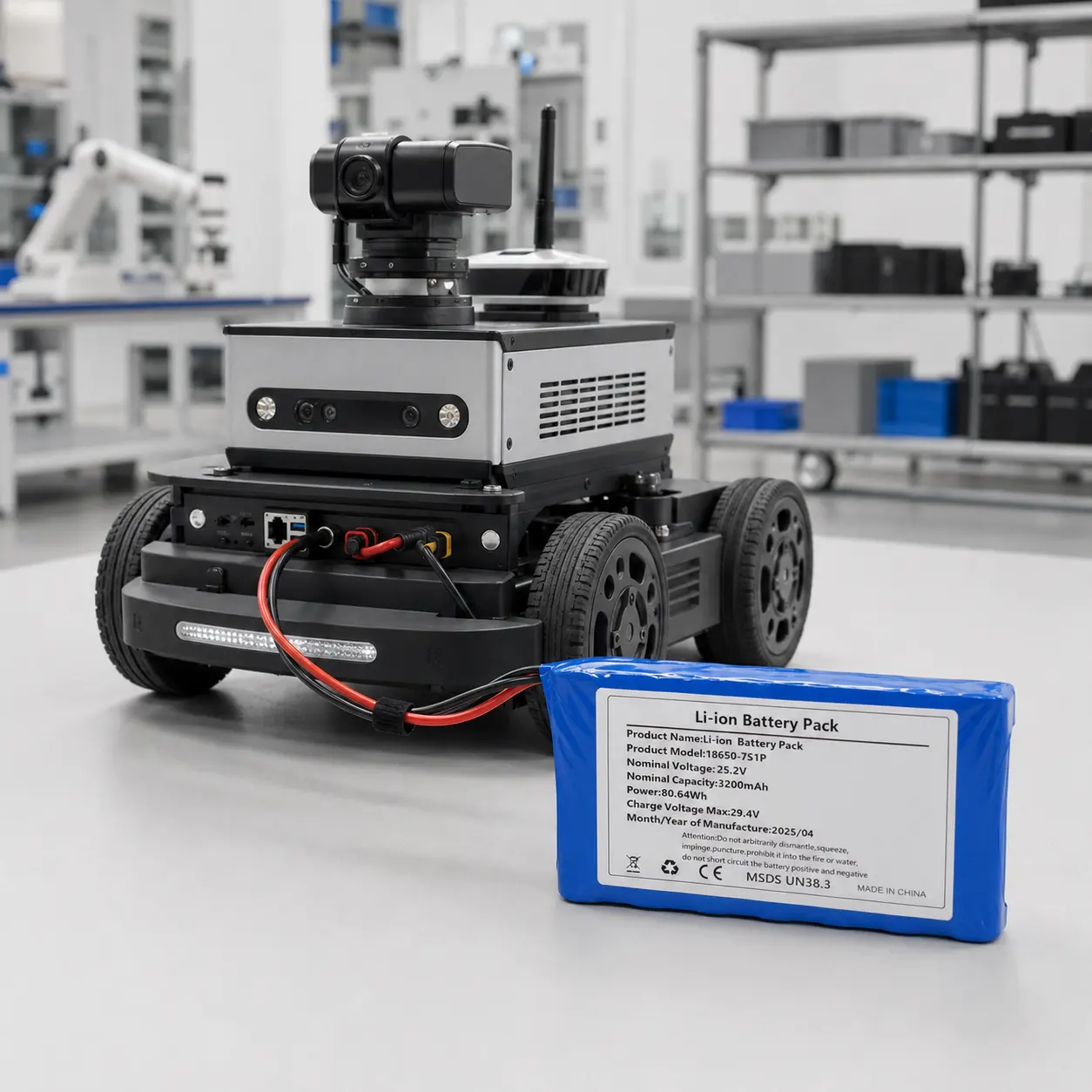 Batería recargable para robots de servicio e inspección