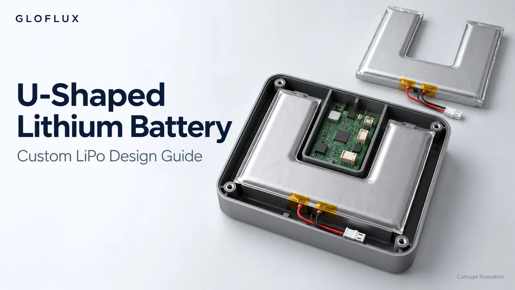 U-shaped lithium polymer battery